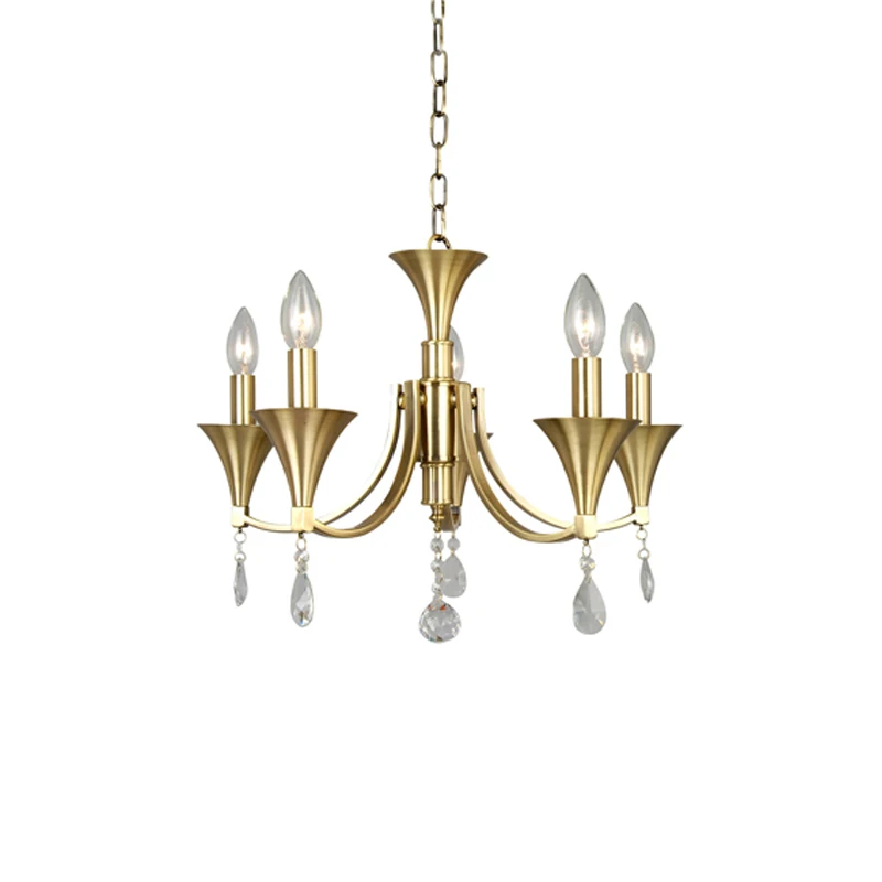 Hot sell antique brass copper chandelier crystal pendant for home decoration
