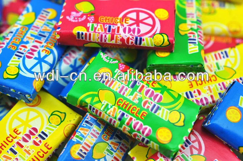 
Confectionery Candy Tattoo Square Bubble Gum In Football Shaped Jar 