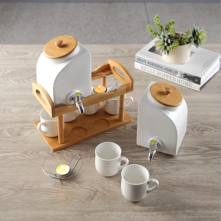 Best Fast Delivery Tea Set Porcelain with Bamboo Rack