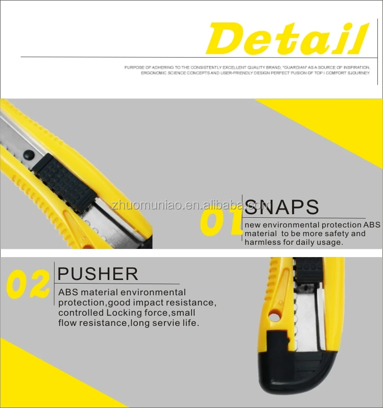 Cutter Knife Plastic ABS 18mm Quick-Change Blades Utility Knife Sliding Blade Knife