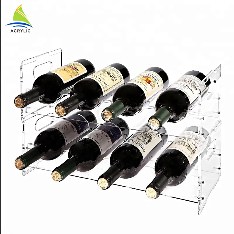 Freestanding Stack-able Wall-mounted Acrylic Wine Display Rack