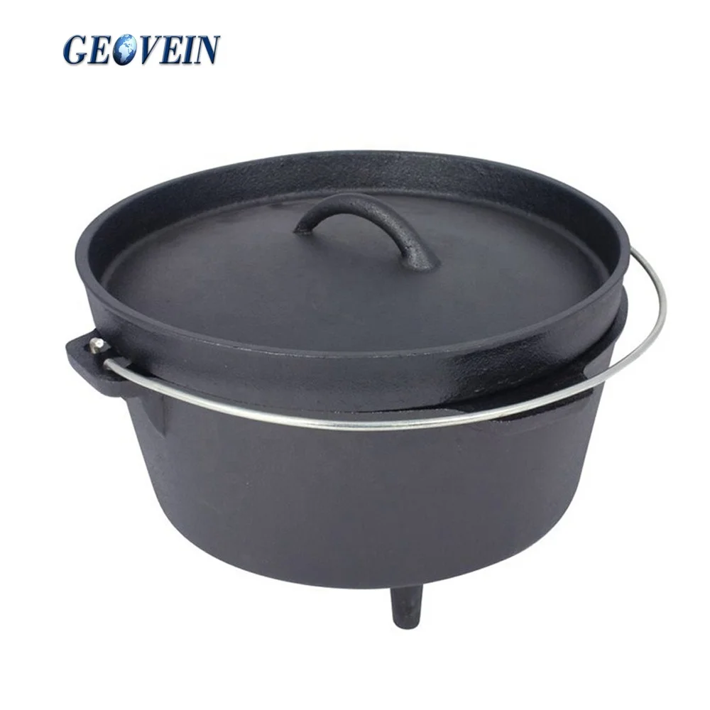 Предварительно приправленный 4.5QT 6QT чугунный голландский духовой шкаф с 3 ножками