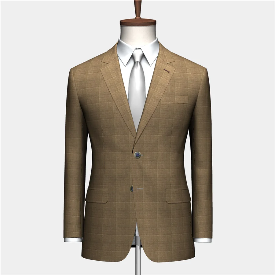 Полиэстер, вискоза, смесь спандекса, клетчатый дизайн, текстурированный мужской костюм, Блейзер, ткань и детская одежда