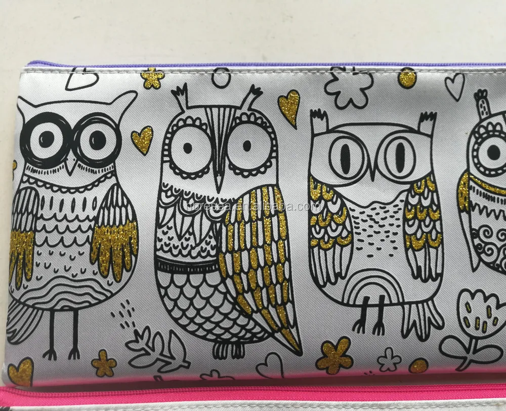 kids Diy glitter pouch carry drawing  coloring painting  pencil pen case