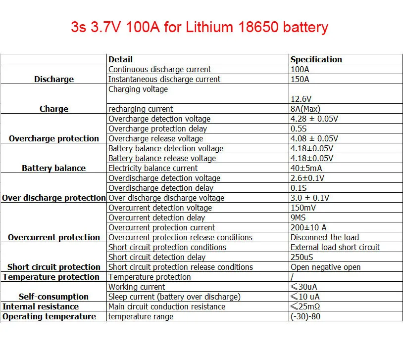 BMS 3s 12V 4s 12.8V 100A PCB Lithium 18650 LiFePo4 Battery Cell Protection circuit Board with Balance function