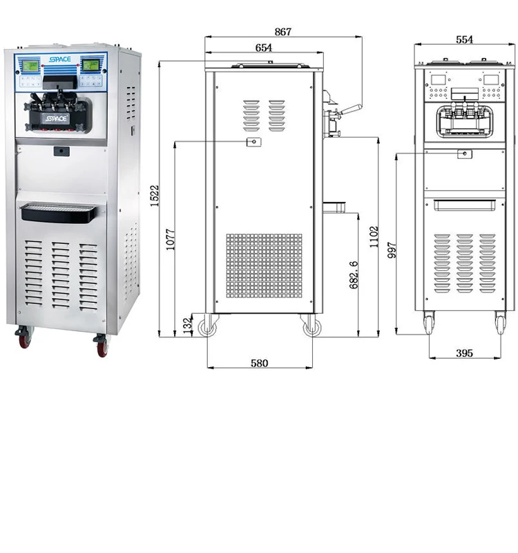 SPACE commercial use FROZEN YOGURT/ICE CREAM MACHINE 6250A for sale CE ETL