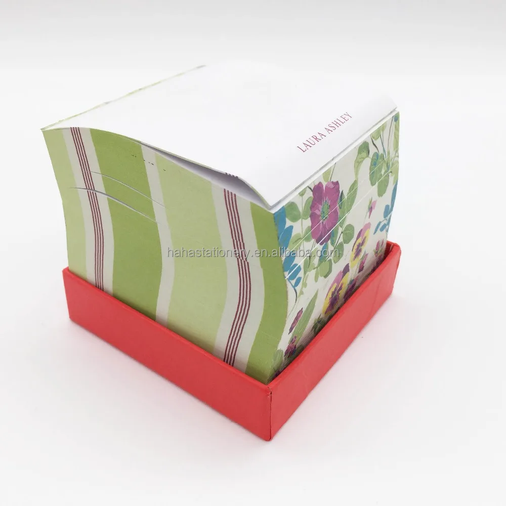 Custom Print Paper Block Memo Pad, Promotional 4 Sides Printing Paper Cube Memo Pad