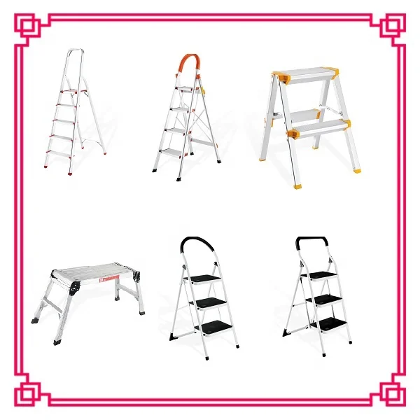 8 stpes Household Aluminum Alloy Folding Ladder with Handrail