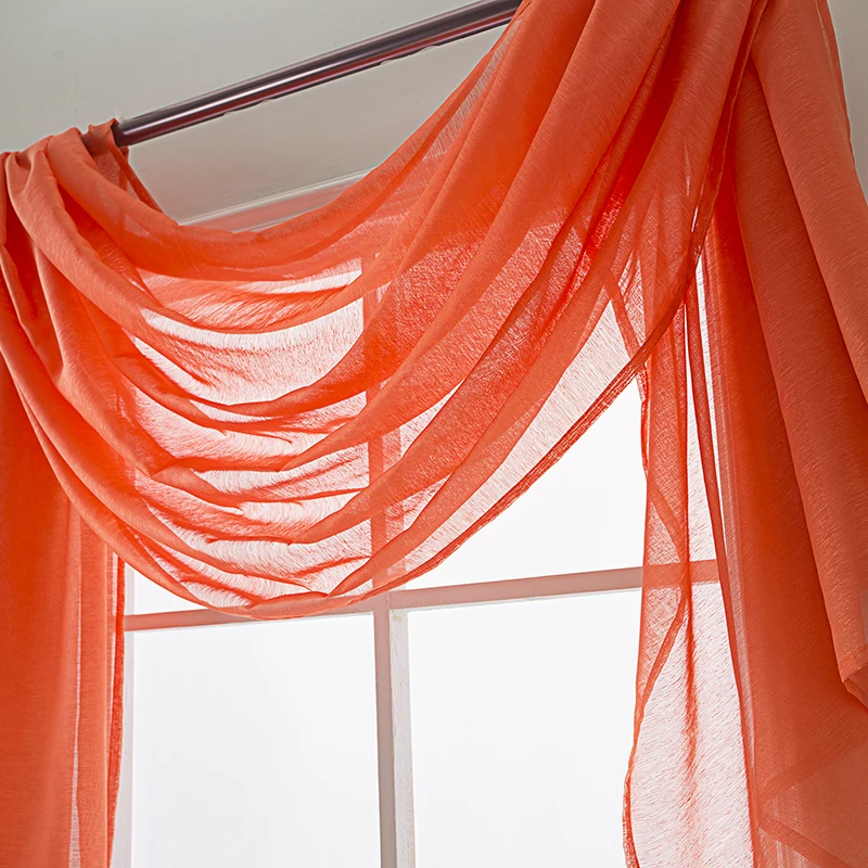 USA window scarf sheer curtain hotsale transparent voile simple valance curtain