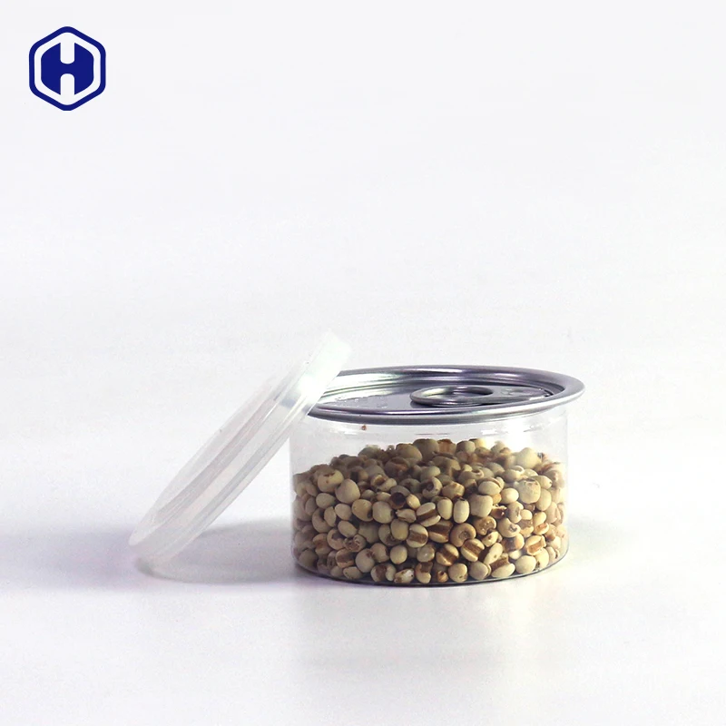 Diameter 64 body height 38 mm 211 easy open ends lid 100ml empty tuna packaging plastic PET can