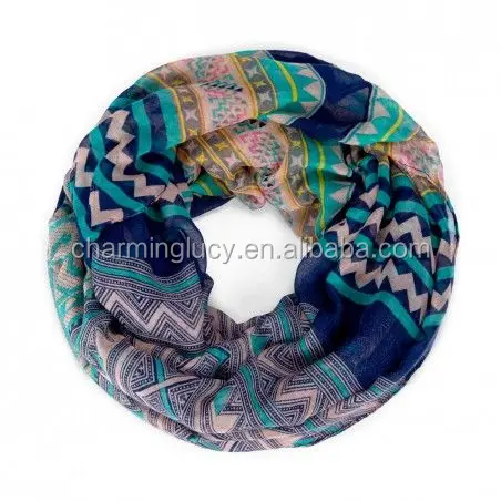 
Aztec Polyester tribal infinity loop scarf 