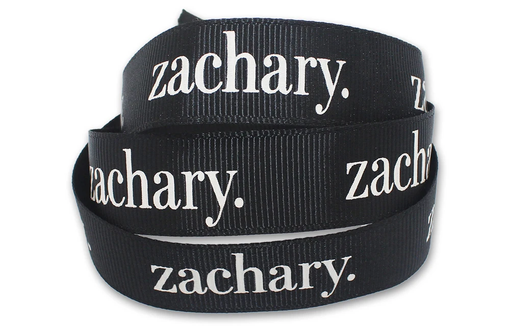 custom typewriter embroidery satin ribbon for clothing