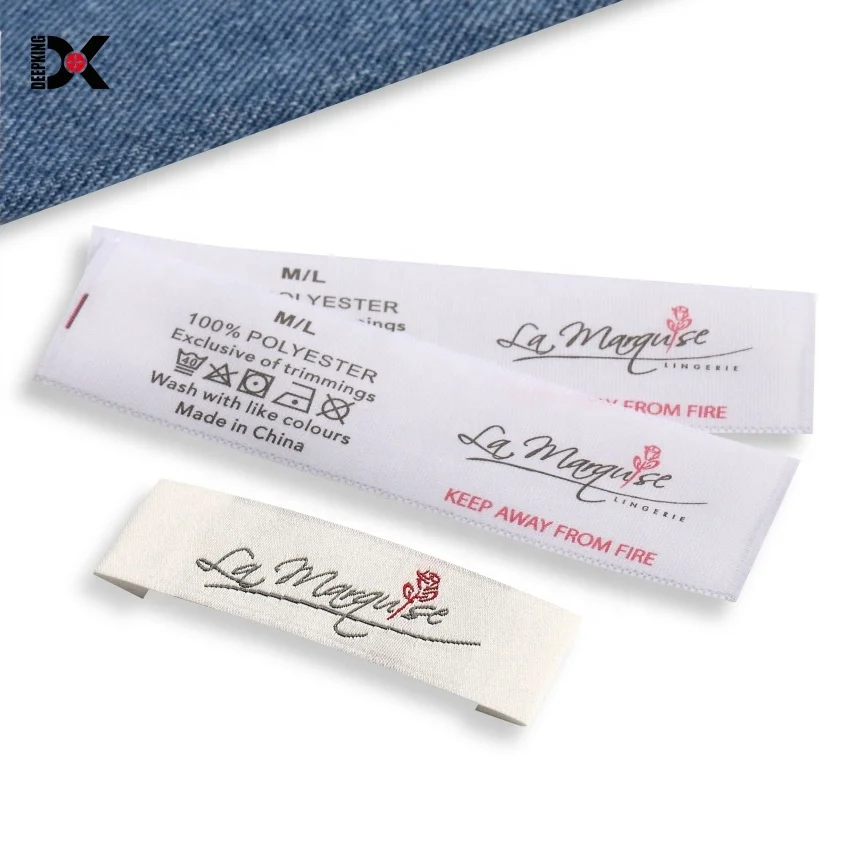 Атласная этикетка с инструкцией по стирке