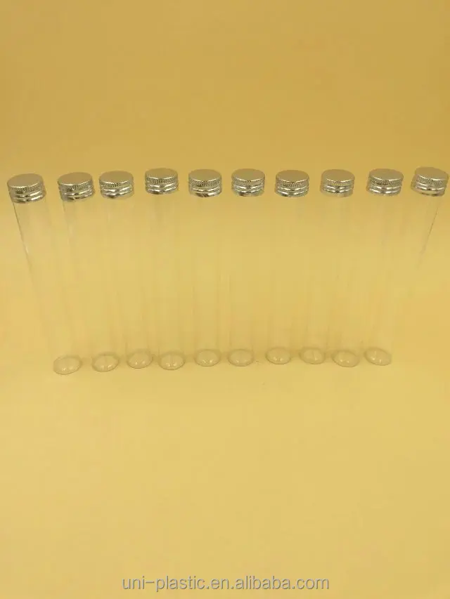 20mm ID x 180mm H Clear petg tube with screw aluminum cap