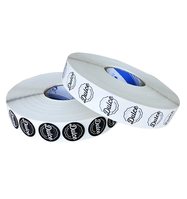 Free Sample Adhesive Round Logo Label Sticker Printing Gold Foil barcode label stickers