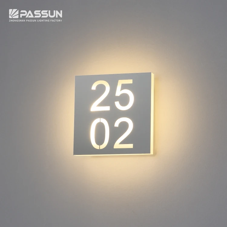 hotel office toilet door number sign 3w led wall light