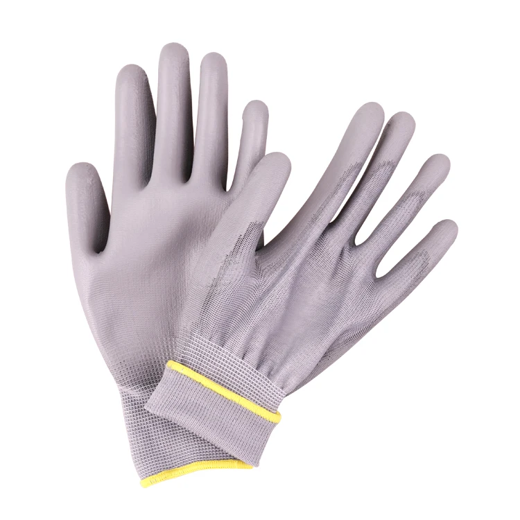 Working Gloves Xingyu 13G Grey Nylon Shell PU Coated Work Safety Gloves Cotton Hand Gloves