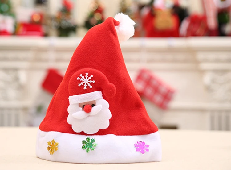 2020 рождественские украшения gorro navidad мягкие Снеговики светодиодные фетровые на заказ светящиеся рождественские шапки Санта-Клаус для взрослых