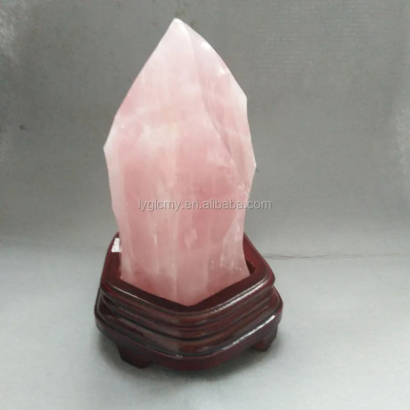 
Rose quartz flame stone natural polished rose quartz crystal torch spiral stones for home decoration 