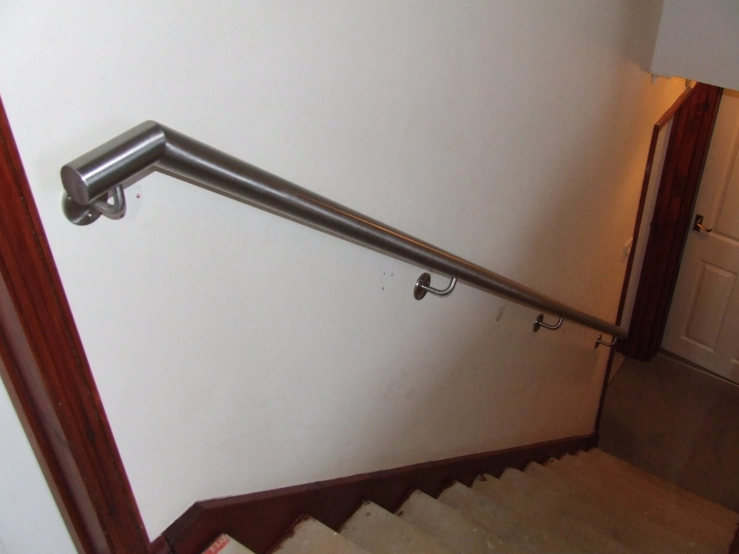 pvc /wood/metal wall mounted stair handrail with handrail bracket foshan factory
