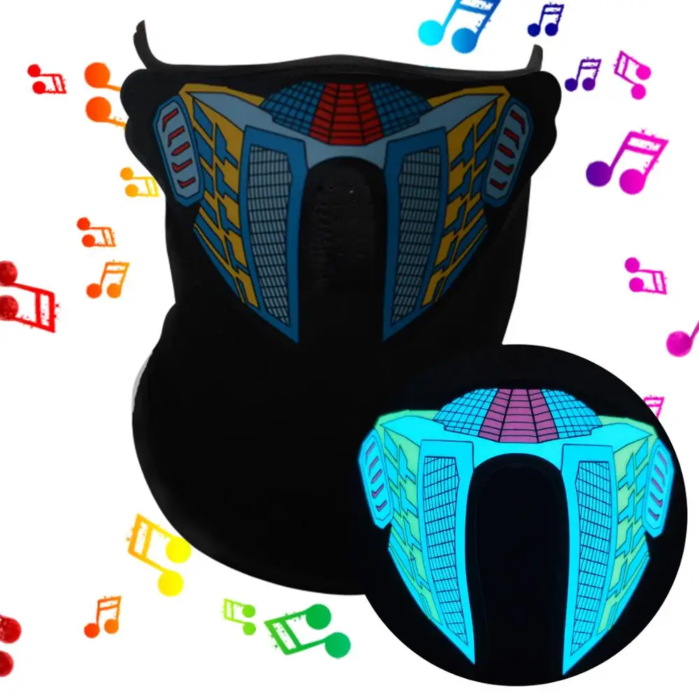 new arrival led  halloween mask led sound activated party mask whosale el party mask