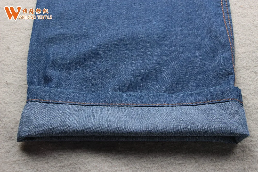 100% cotton 5 oz light weight indigo blue denim jeans fabric for shirts