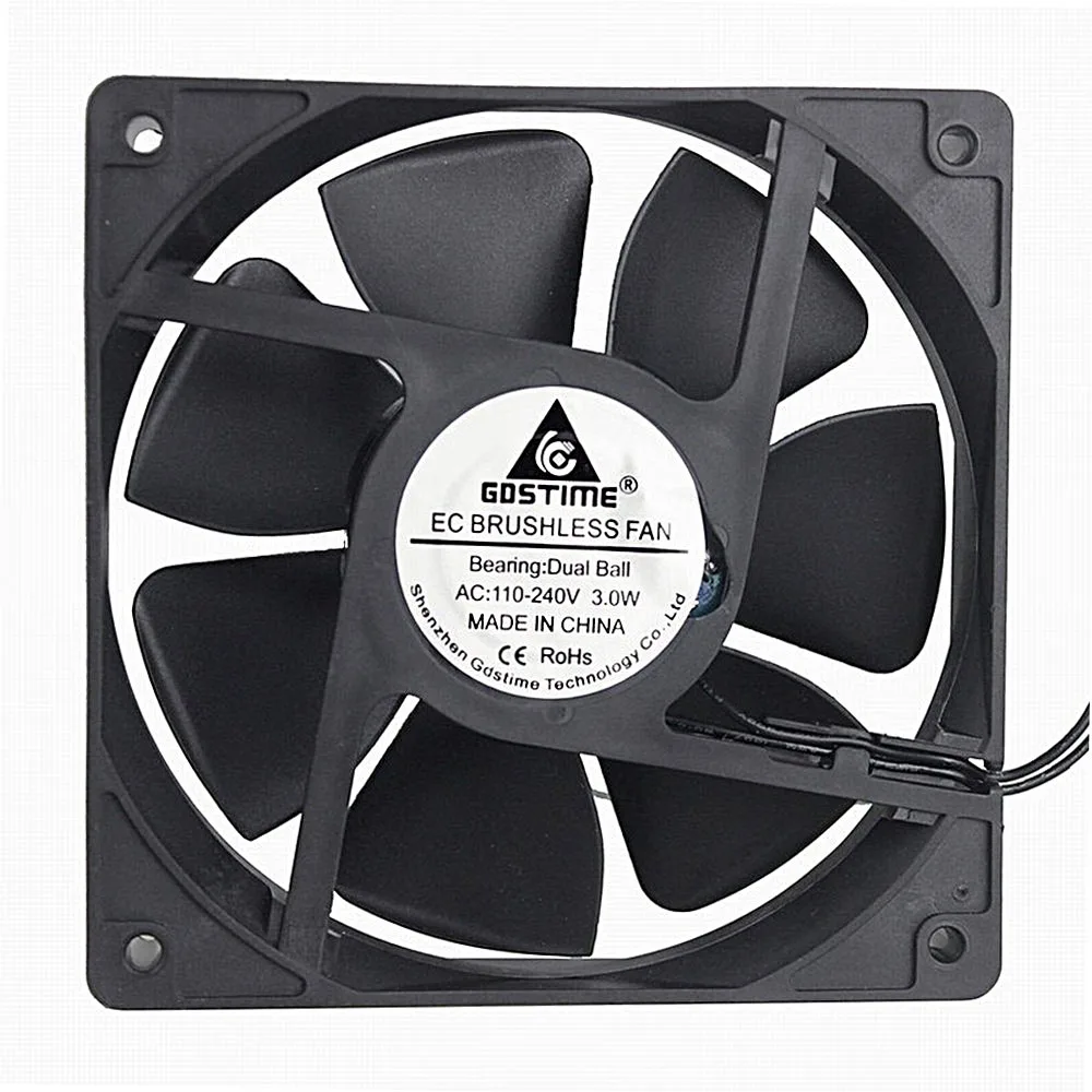 Gdstime 2500RPM AC Cooling Axial Fan 120mm 12025 115V 220V 230V 240V Volt 5 inch High Speed