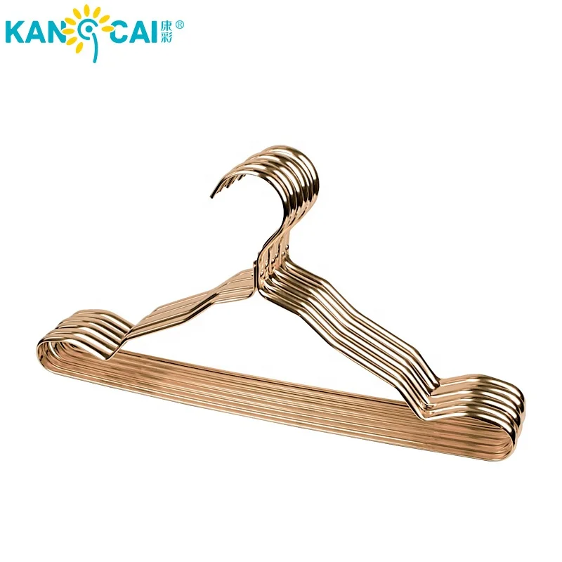 
China manufacturer luxury aluminum metal gold dress clothes hanger 