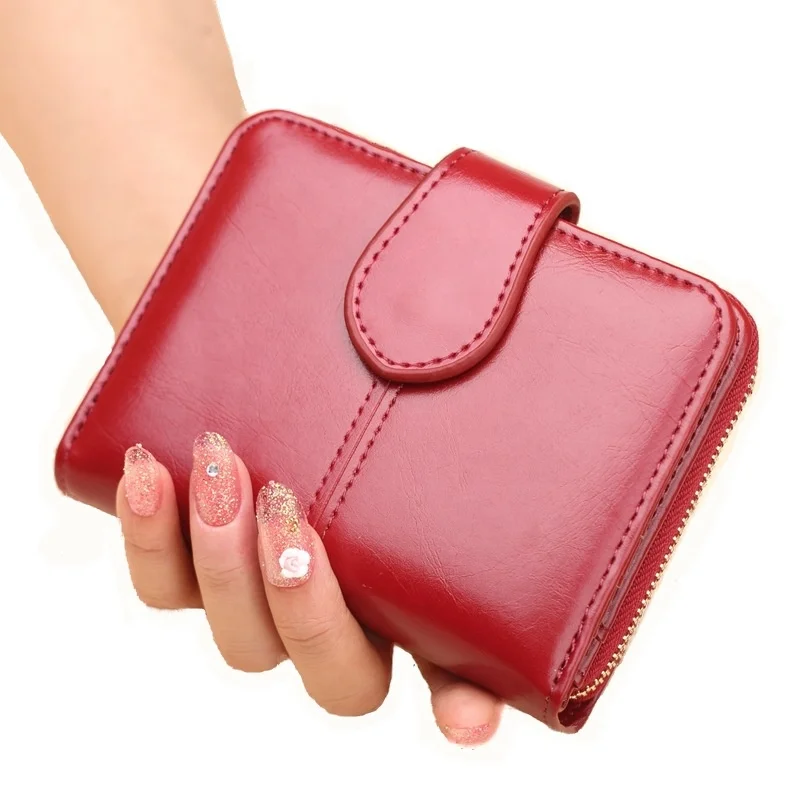 FSW118 Hot Selling Fresh Colors Ladies Coin Purse Practical Fashion Oil PUWholesale Women Mini faux Leather Wallet