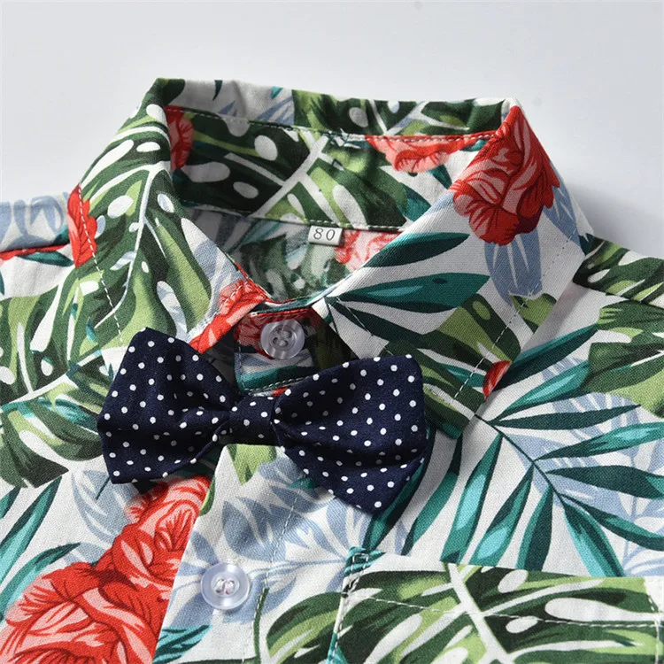 
Summer gentleman Kids Boy Clothing Sets Beach party boy Fashion 2Pcs Children Clothing Set 