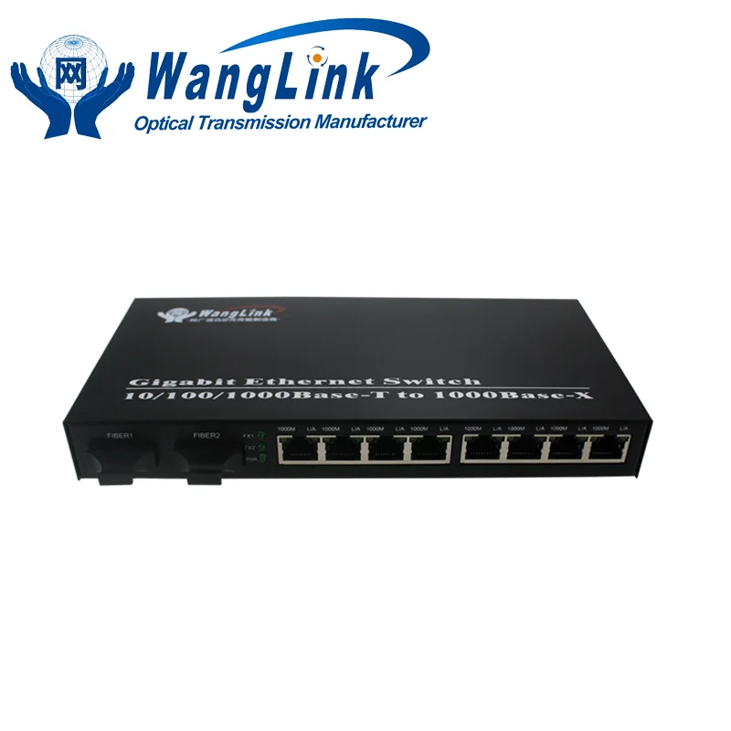 Горячие продаж из Китая поставщиком 2 Волоконно-Оптические 8 UTP media converter