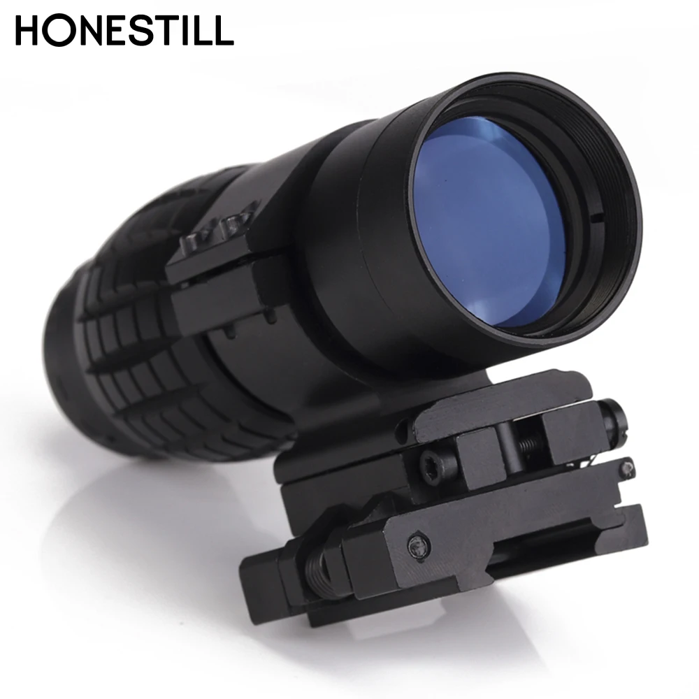 Tactical 3X Magnifier Scope Sight with Flip to Side 20mm Picatinny Weaver Rail Fits Hunting Rifle Watching