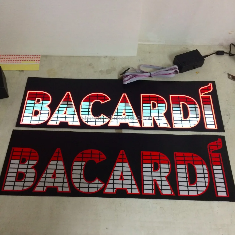 customized 55 x 14cm EL sound animated flash lighting poster