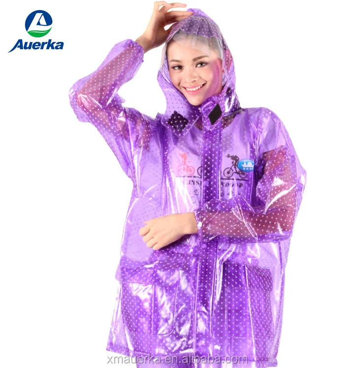 
2015 Fashion style PVC film raincoat/rainwear/rainsuit 