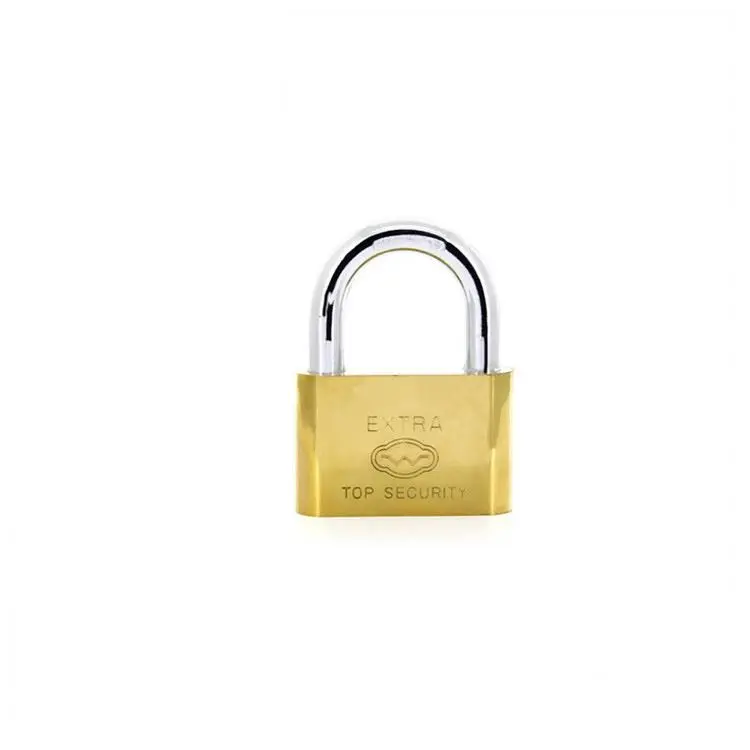 New products OEM design titanium shackle brass plated big circle angle iron padlock