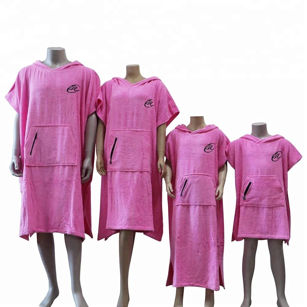 100% cotton terry custom adult hooded towel poncho beach wholesale