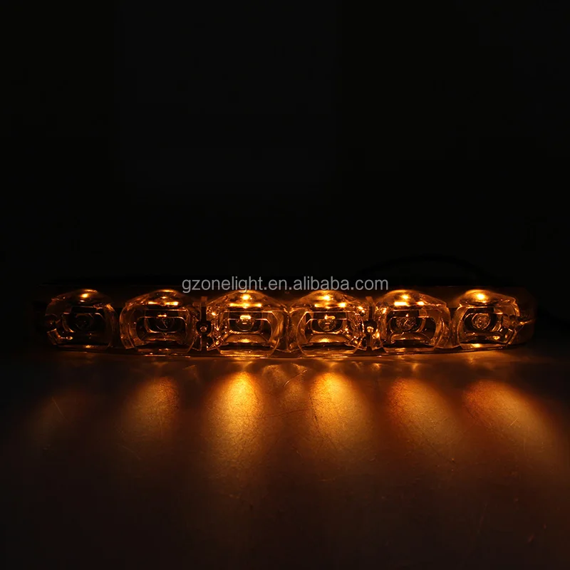 12LED DRL DC12V White and Yellow Waterproof Car High Power Aluminum LED Daytime Running Light