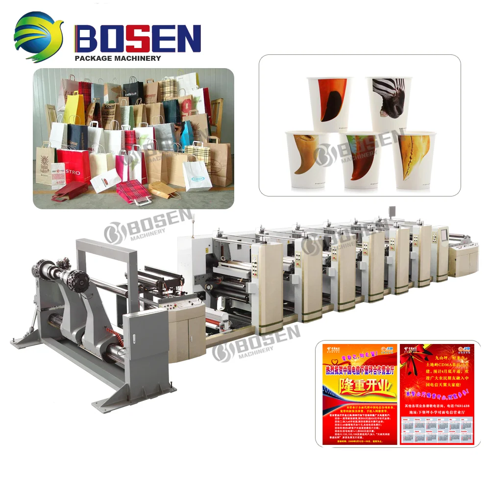 High Quality Flexo Printing Machine for Paper Cup Flexographic Printer Letterpress Revised Printing Is Avaible Automatic CN;ZHE