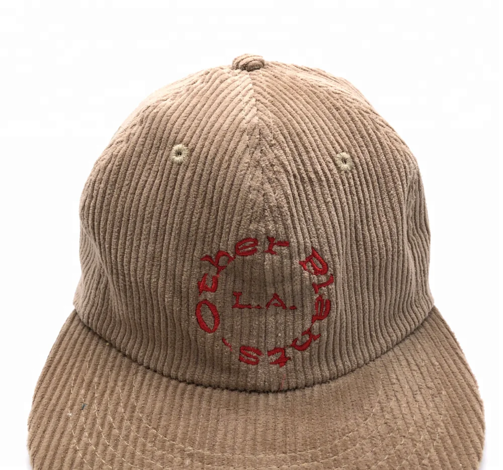 customize flat bill low profile unstructured corduroy snapback hat