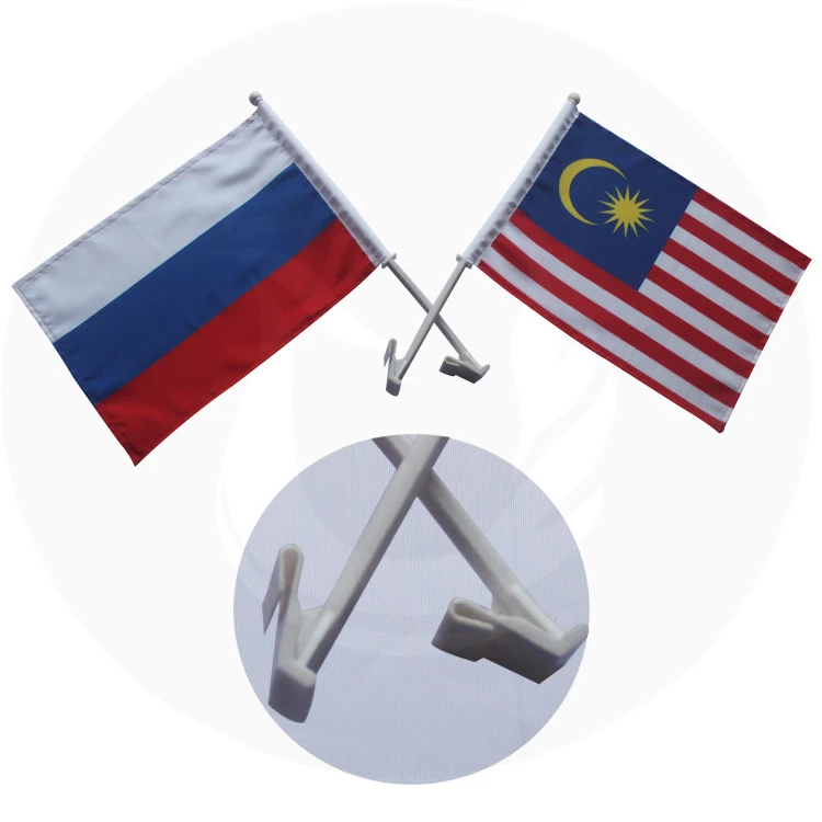 
Custom 30x45CM Polyester Diplomatic Australian Car Window Flag With Plastic Pole 