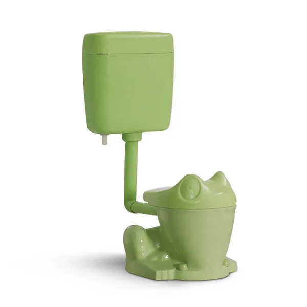 Best Ceramic Washdown Two Piece Baby Toilet Frog Green Toilet for Children