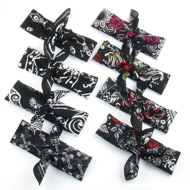 100% Cotton  Fine Bandanas Professional Factory Manufactured skulls and rose bandana