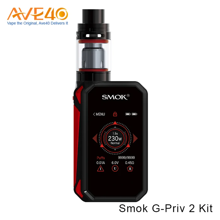 Новый 2017 сенсорный экран 2 мл/4 мл 230 Вт электронных сигарет smok tech G-priv 2 комплекта