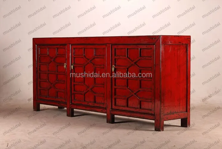 
industrial style fashinal Original high quality thick wood home furniture chinese colorful sideboard home storage cabinet 