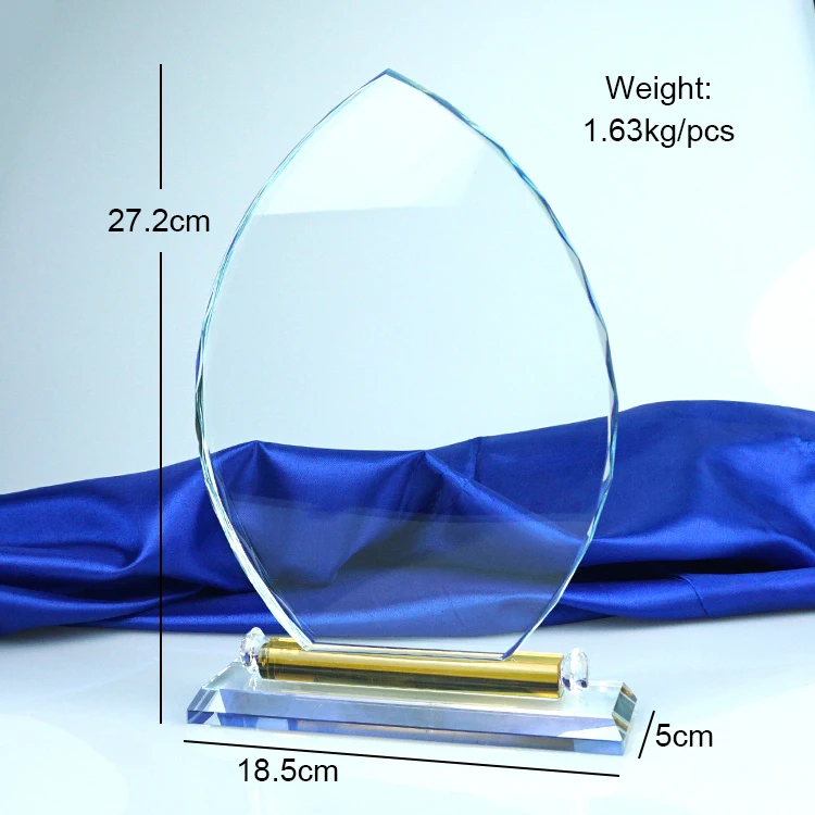 Sublimation Glass Trophy K9 Souvenir Gift Engraved Crystal Award