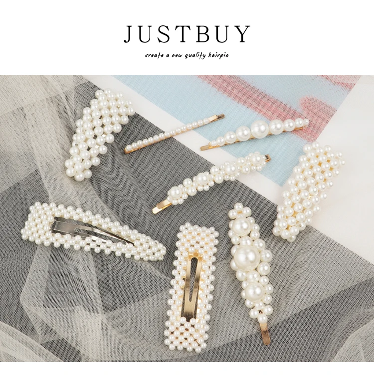New Fashion custom hair pin Beauty Barrettes Pearl Hair Clip for Women Hair Accessories  korean hairclips