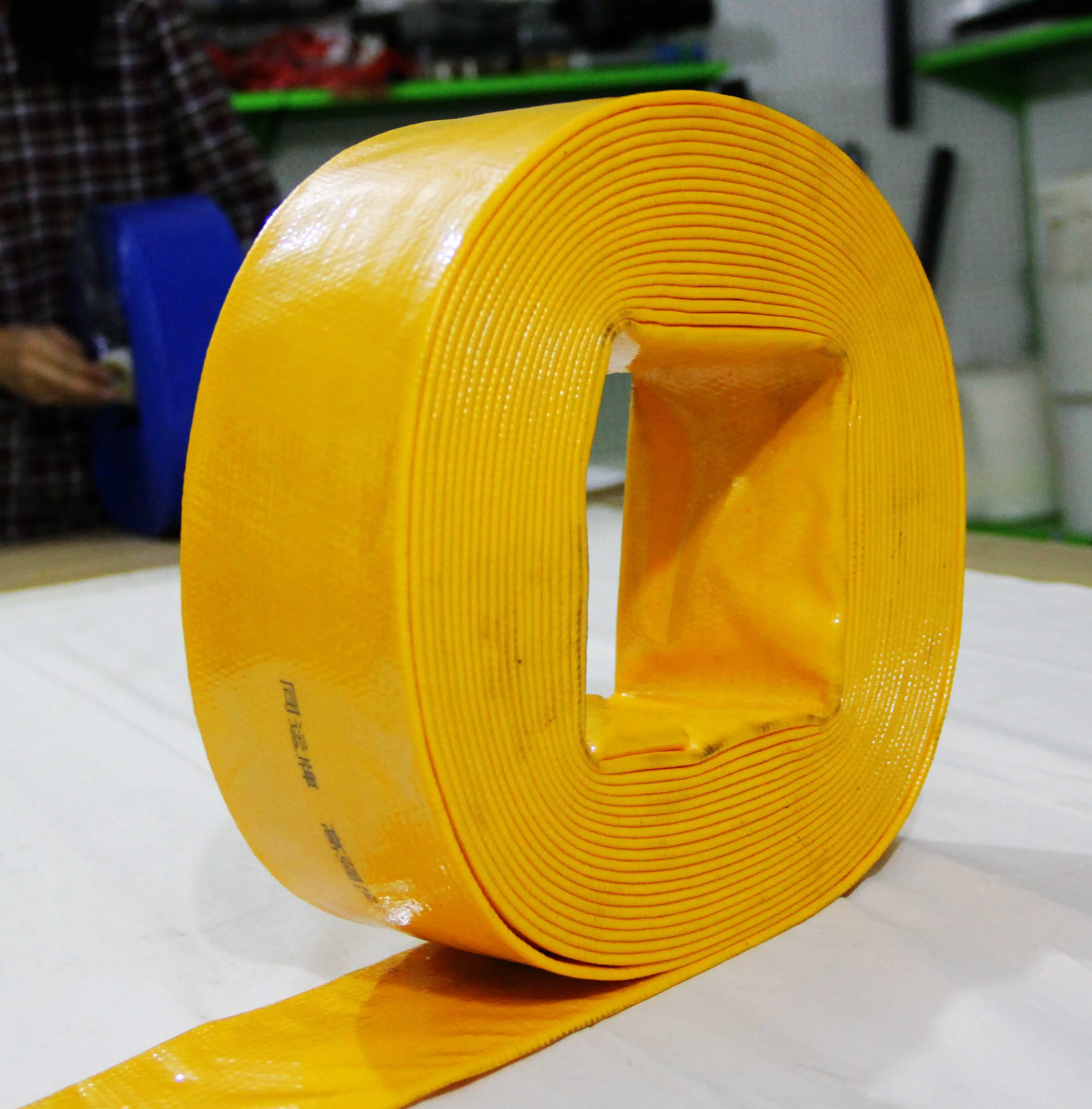 High pressure blue color 2 inch PVC soft flexible water irrigation layflat hose