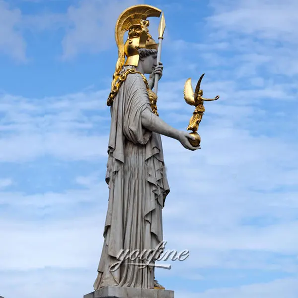Hand Carved Natural Stone Ancient Greek Marble Mattei Athena Statue