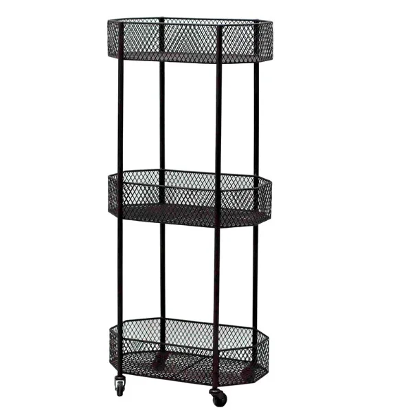 
4 drawers mesh and metal cabinet with wheels Metal Wood Furniture 