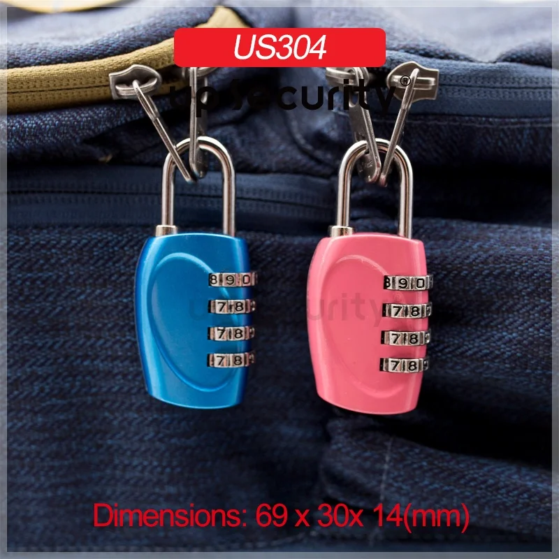 Mini Padlock Travel Suitcase Password Lock Security Luggage tag lock 4 Digit Combination Lock